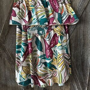 Colorful Leaf Print Skirt